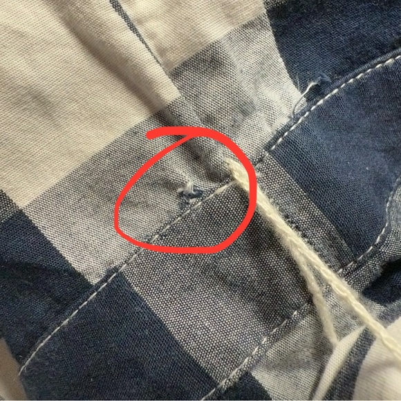 J. Crew Factory Tie-Waist Poplin Shirtdress in Gingham Navy Size 10 EUC - Picture 8 of 12